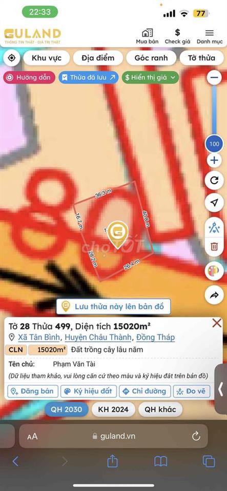 Đất cây lâu năm, rộng rãi phù hợp nhà vườn