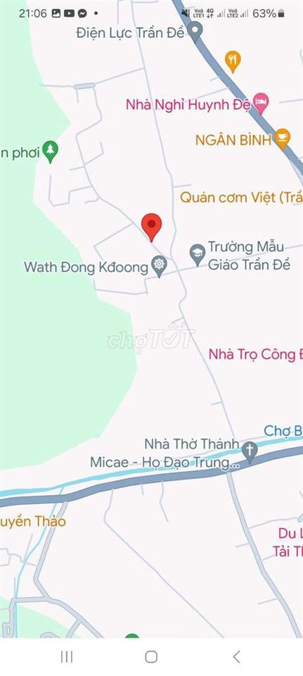 Cần bán 6,96m đất nền thổ cư mặt tiền lộ bê tông  trên 3m trung tâm TĐ