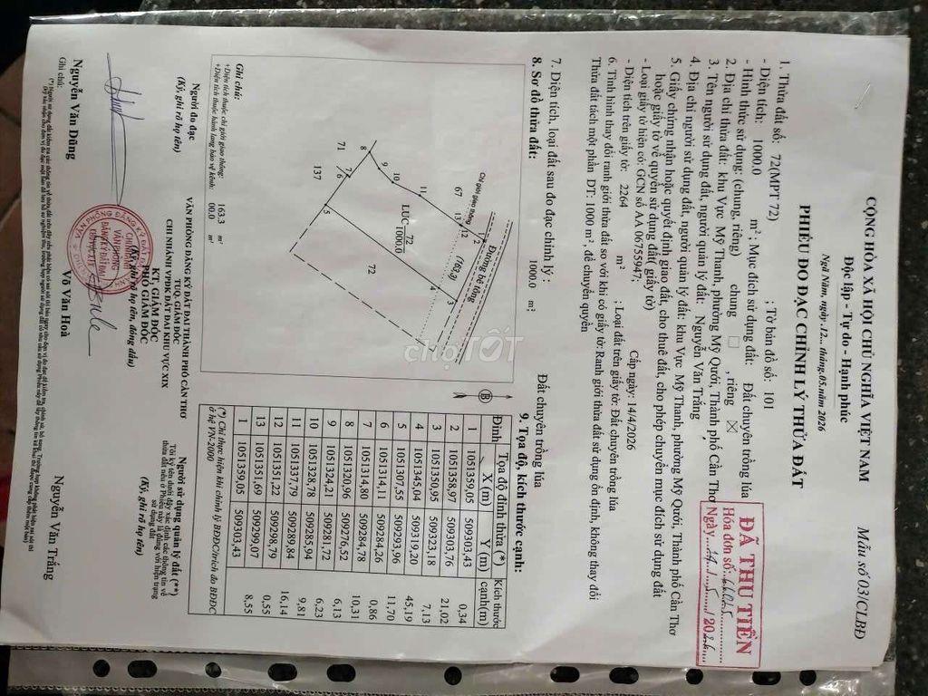 Bán đất mặt tiền lộ đal