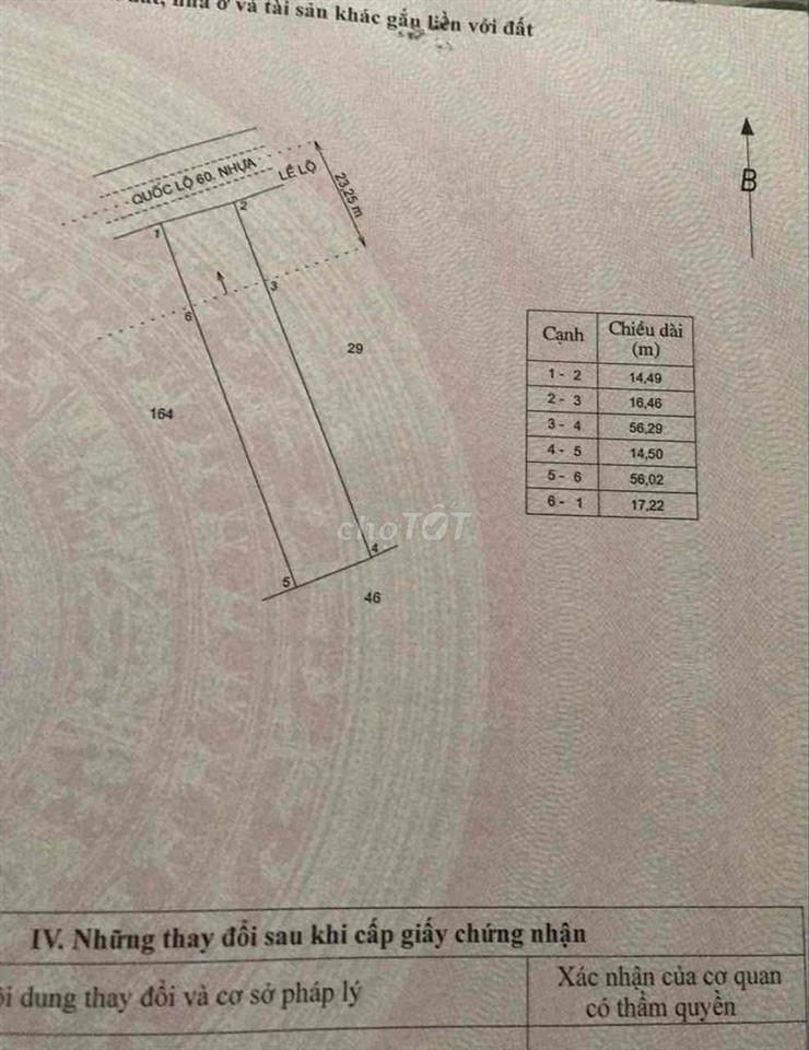 Đất mặt tiền thổ cư QL 60
