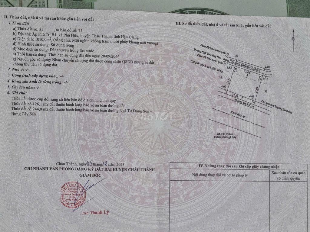 Bán đất mặt đường Bưng cây sắn