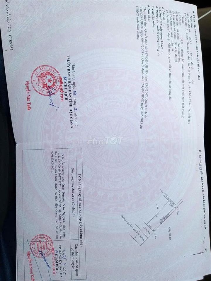 Bán đất khu tái định cư tt Một Ngàn