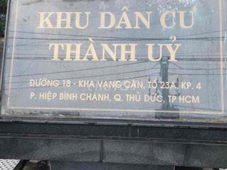 Bán đất khu dân cư Thành Uỷ đường số 18 Hiệp Bình Chánh ngay Gigamall