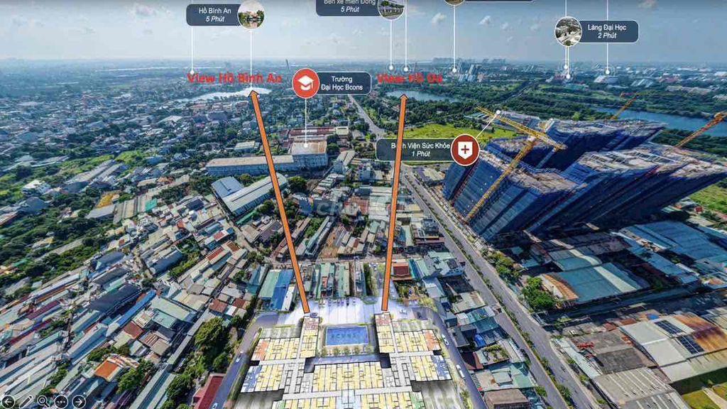 Bán căn hộ sân vườn Bcons Aria 2PN 52-67m2 gần Ga Metro Suối Tiên