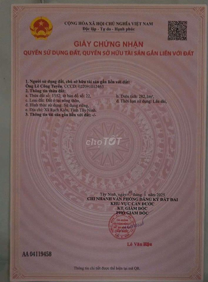 BIỆT THỰ SÂN VƯỜN 282M2 GIÁP RANH BÌNH CHÁNH 