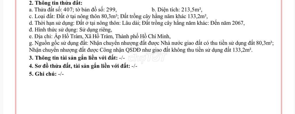 Đất thổ cư Hồ Tràm, cách Biển chỉ 500m, sổ sẵn, sát Ngã4 lớn để đầu tư