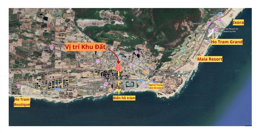 Đất thổ cư Hồ Tràm, cách Biển chỉ 500m, sổ sẵn, sát Ngã4 lớn để đầu tư
