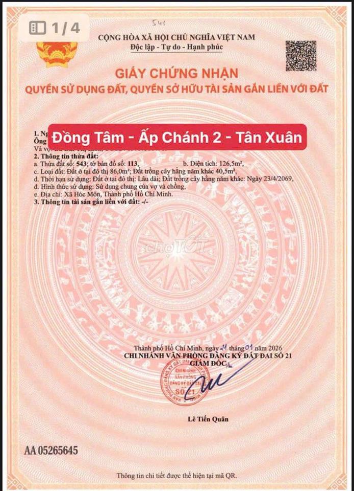 Bán Đất Trung Chánh Hóc Môn 