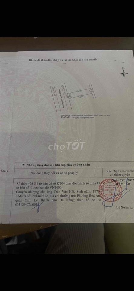 bán nhà mặt tiền chợ hoà an 1