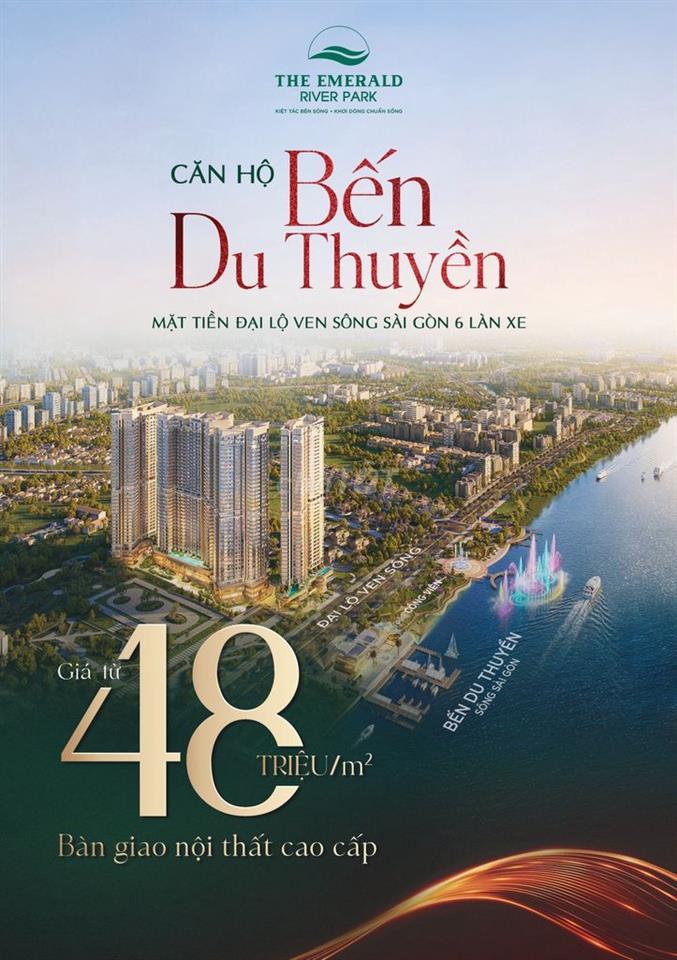 Căn hộ view sông The Emerald River Park. Thanh toán 9tr5/tháng