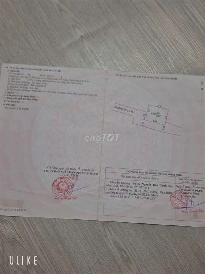 Nhà chính chủ bán một trệt một lầu có sổ hồng riêng nhà đổi một tấm