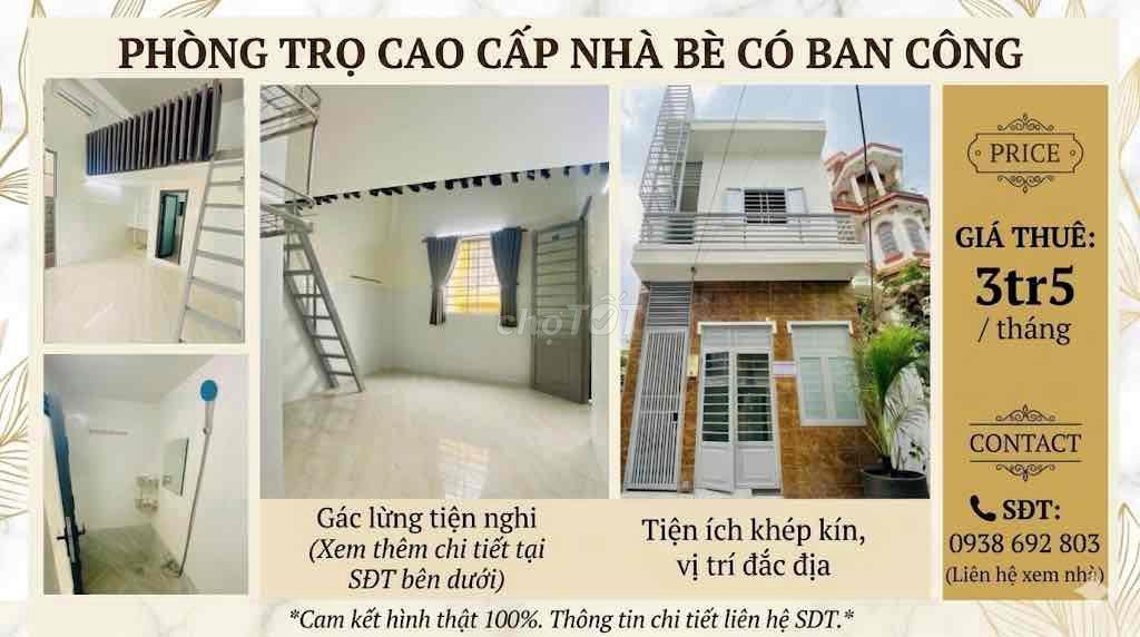 PHÒNG MẶT TIỀN CÓ BAN CÔNG NHÀ BÈ