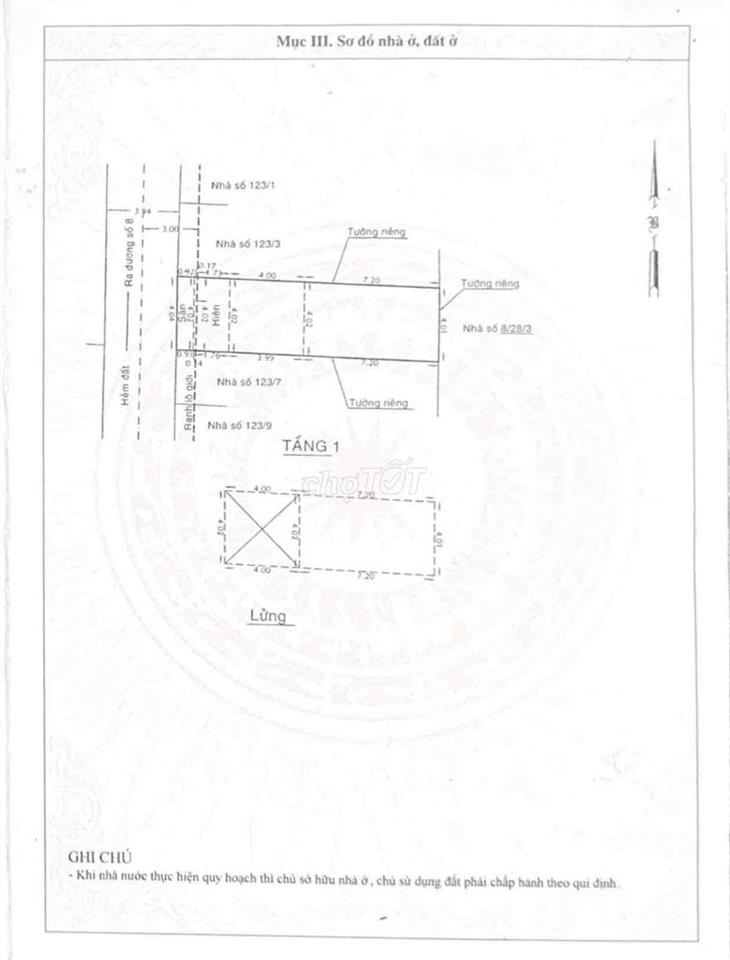 CHÍNH CHỦ CẦN BÁN NHÀ CẤP 4 – BÌNH TÂN Địa chỉ: 123/5 Đường số 8, KP.1