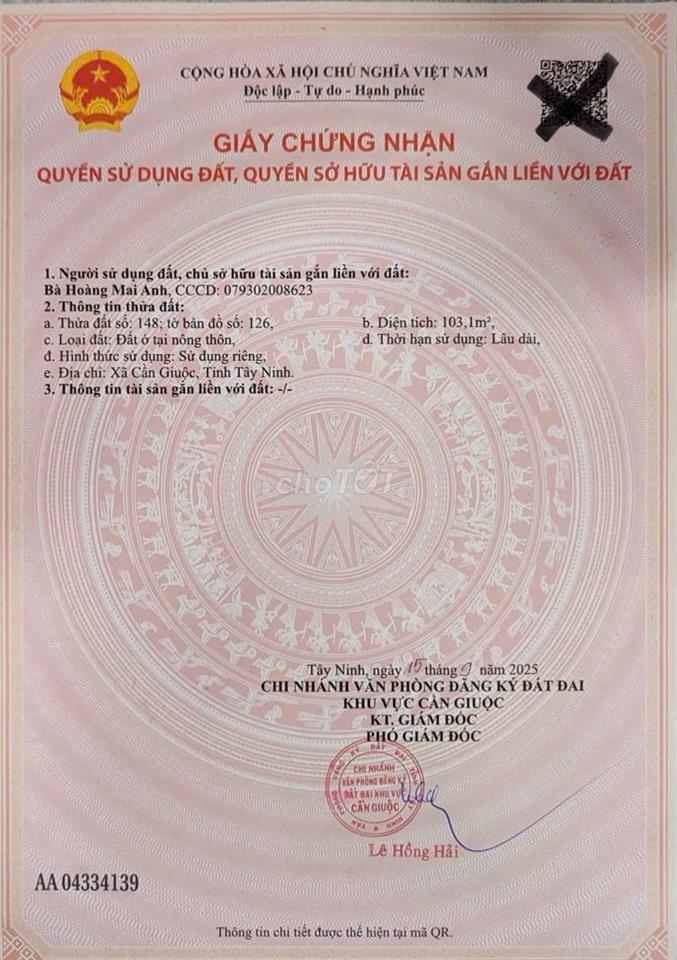 Đất khu dân sư Long Hậu