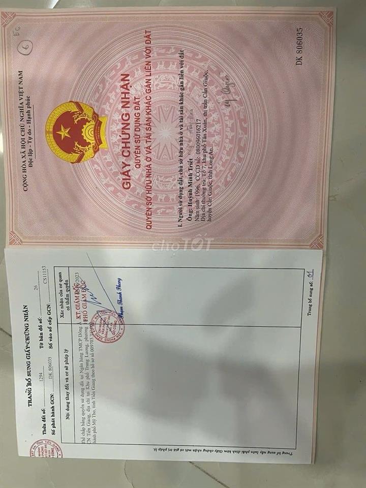 Đất thổ cư cần bán gấp