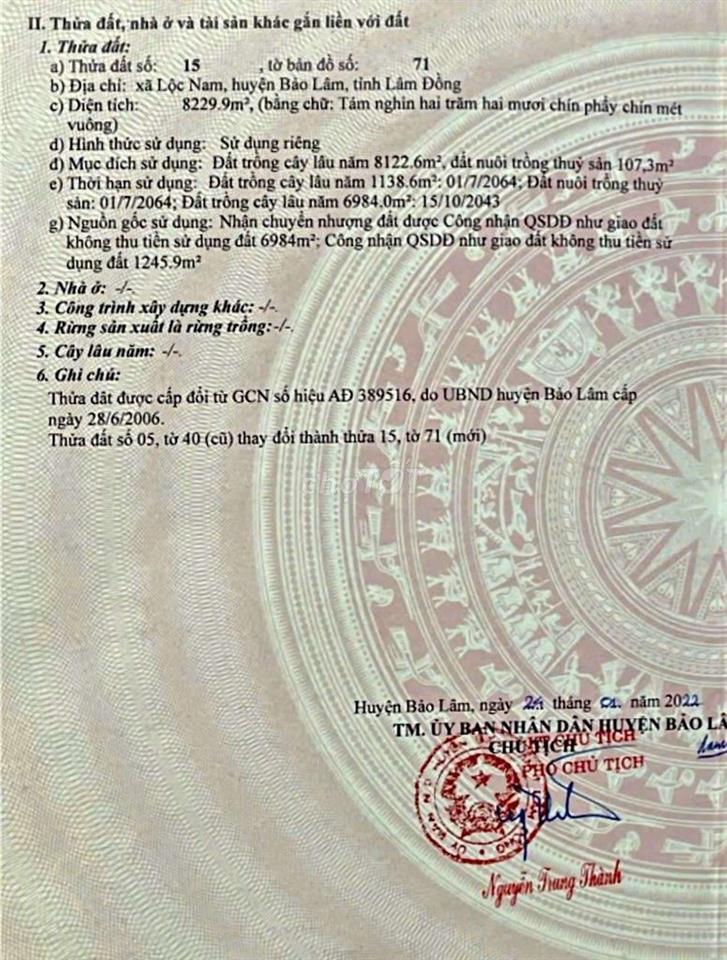 chính chủ bán đất ở xã lộc nam, huyện bảo lâm, lâm đồng cũ