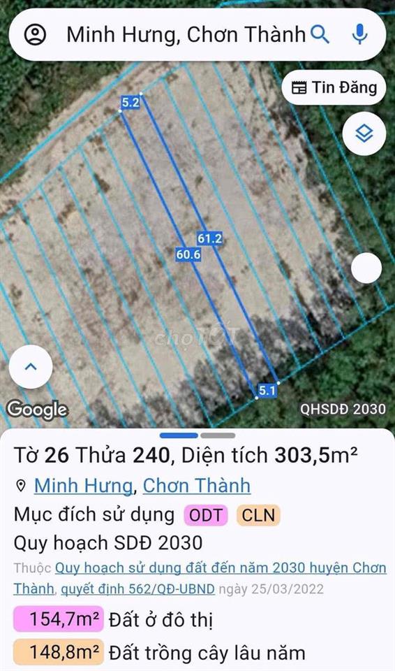lô đất gần KCN Minh Hưng