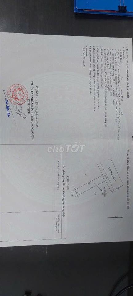 Bán đất thổ cư mặt tiền đường nhựa 12 m