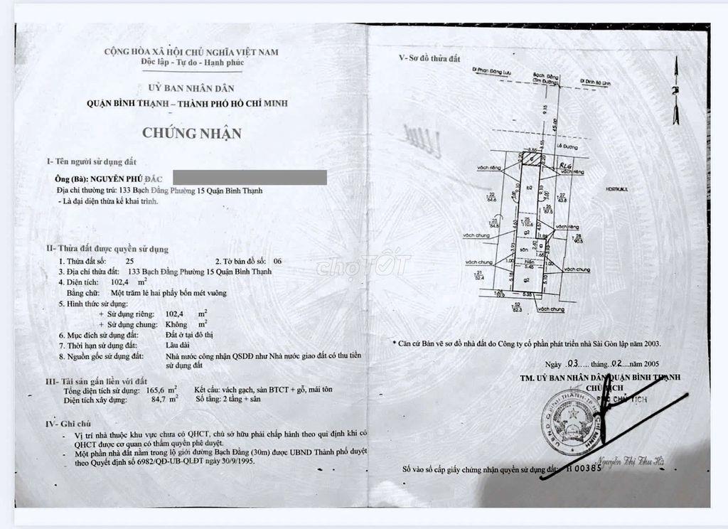 CHÍNH CHỦ BÁN NHÀ MẶT TIỀN 