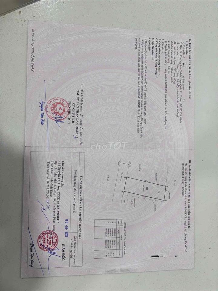 cần bán đất Q12 gần cầu vượt nguyễn văn quá cv phần mềm quang trung