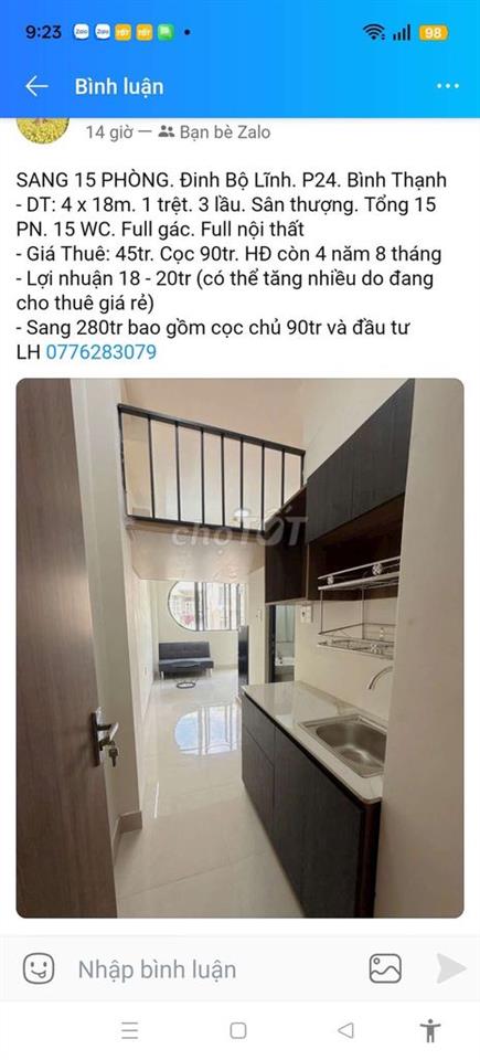 BÁN HĐ DÃY TRỌ 10 PHÒNG ĐƯỜNG 08 TĂNG NHƠN PHÚ