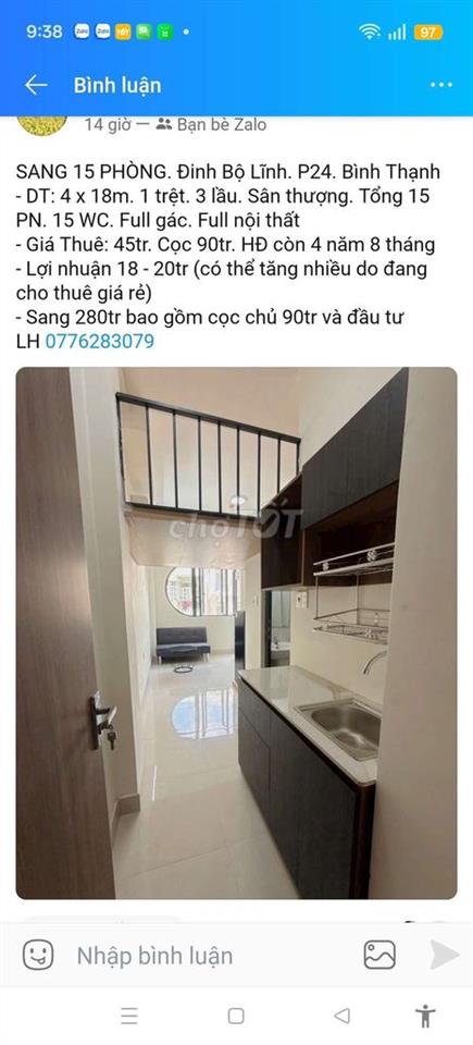 SANG CHDV 15PN ĐINH BỘ LĨNH P24 BÌNH THẠNH 