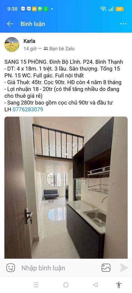 SANG CHDV 15PN ĐINH BỘ LĨNH P24 BÌNH THẠNH 