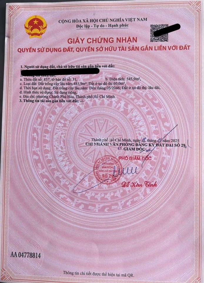 cần bán lô đất vừa ở vừa làm vườn