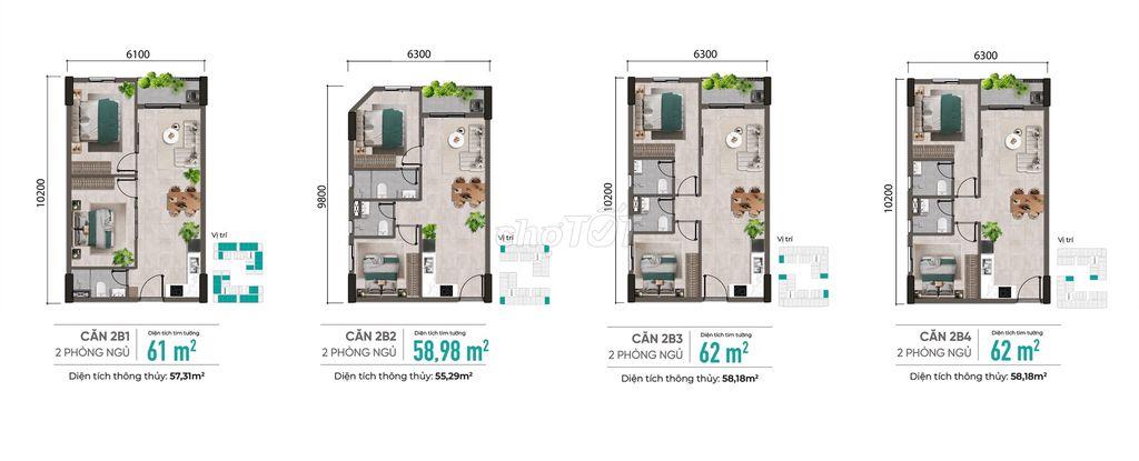 Bán NOXH La Home 1PN 44m2 650tr