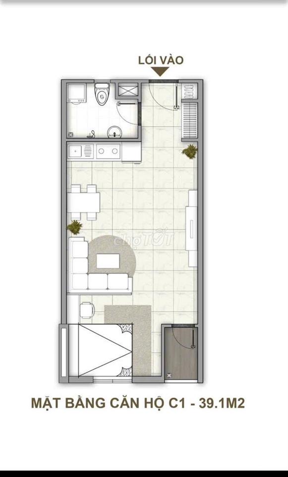 Bán căn hộ Chung cư Thạnh Tân 39m2 đầy đủ nội thất