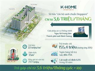 Bán căn hộ NOXH K Home New City, 35m2, Bình Dương