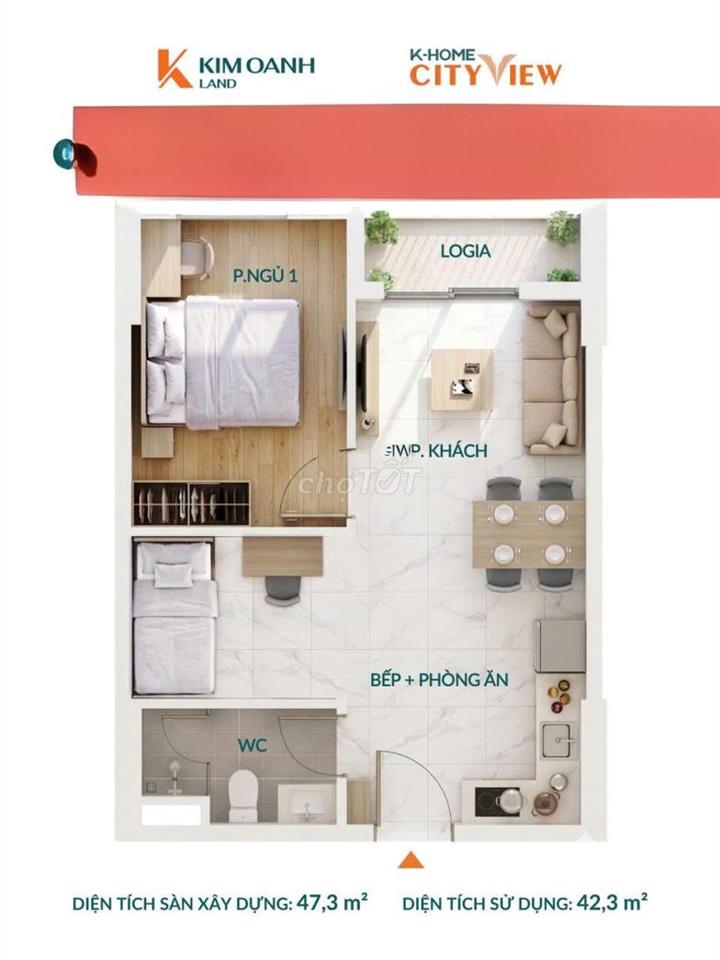 Bán căn hộ K-Home Cityview 70m2 tại Biên Hòa, Đồng Nai