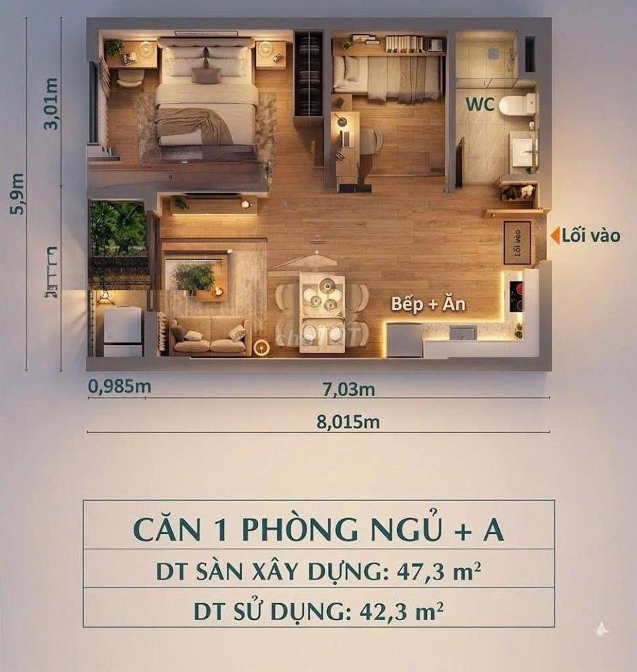 Bán căn hộ K-Home Cityview 70m2, 2PN, full nội thất