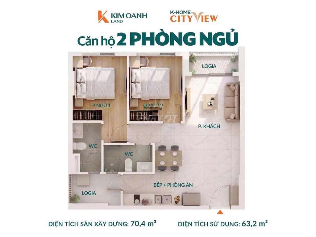 Bán căn hộ K-Home Cityview 70m2 full nội thất