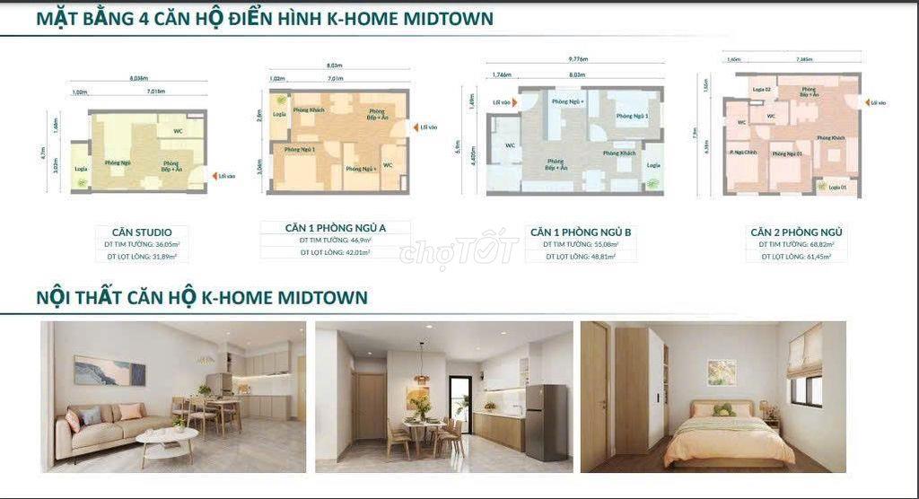Bán căn hộ K-Home Midtown, 55m², 1.15 tỷ