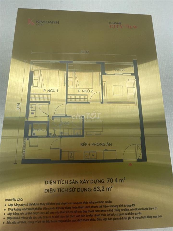Bán CC NOXH K-Home Cityview 70.4m2, 2PN, Đồng Nai