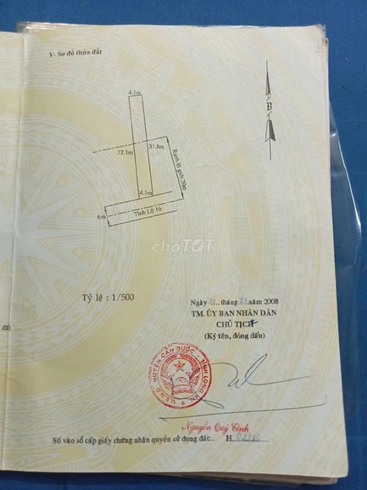 BÁN ĐẤT VỊ TRÍ ĐẸP TẠI XÃ PHƯỚC VÂN, HUYỆN CẦN ĐƯỚC, TỈNH LONG AN