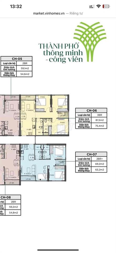 Bán căn hộ 3PN - S201 - Vinhomes Grand Park