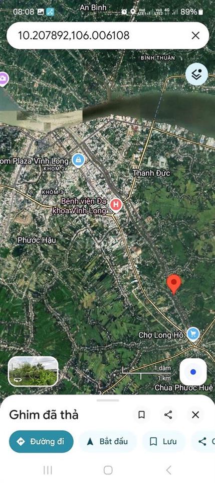 Đất nền 576m², 80m thổ cư, mặt tiền đường Thanh Đức, sau giáp sông 