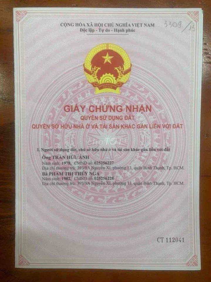Bán nhà chính chủ ngay ngã tư Nguyễn Xí-Phạm Văn Đồng
