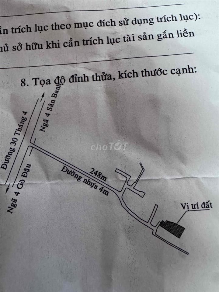 bán đất 507m2 có 300m2 thổ cư