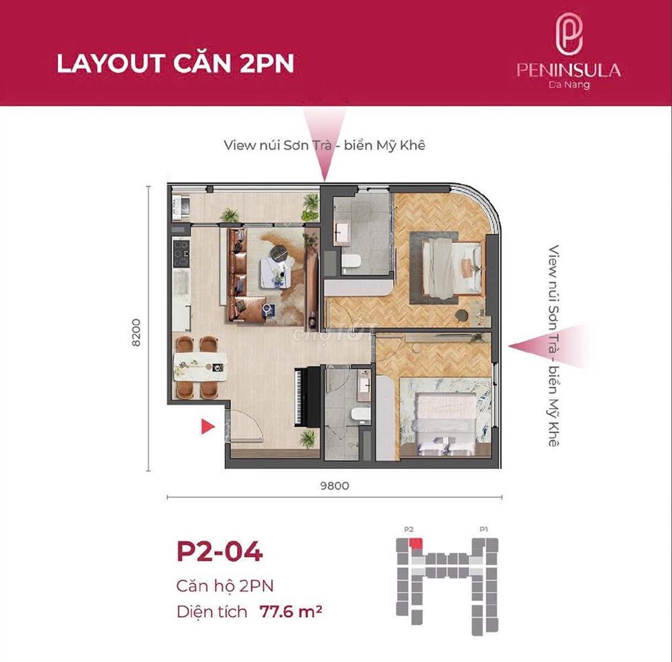 CƠ HỘI ĐẦU TƯ BẮT ĐÁY: CĂN 2PN PENINSULA ĐÀ NẴNG RẺ TOÀN DỰ ÁN