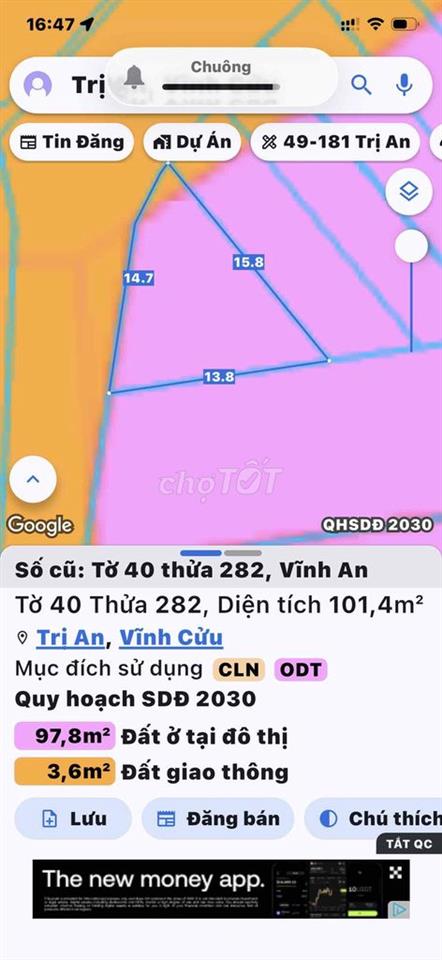 Đất mặt tiền full thổ cư