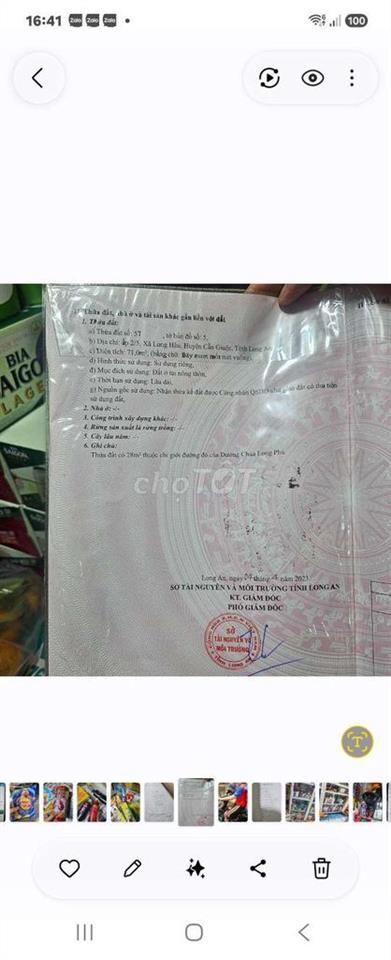 Bán đất Long Hậu