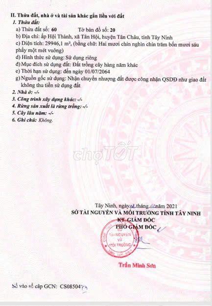 Đất cạnh khu công nghiệp TTC, Tân Hội, Tân Châu, Tây Ninh, 3ha cần bán