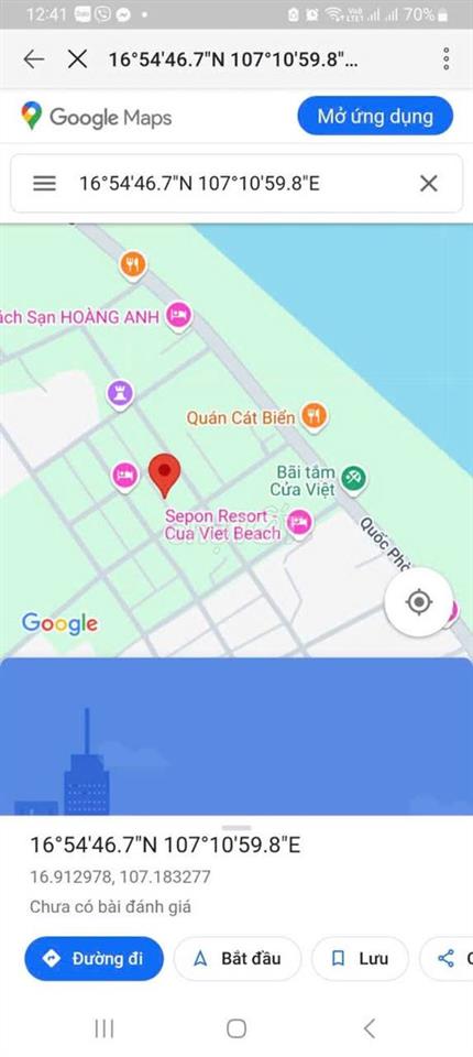 Cần bán lô đất 200m2 bãi tắm cửa Việt - Quảng Trị giá 3 ty đồng