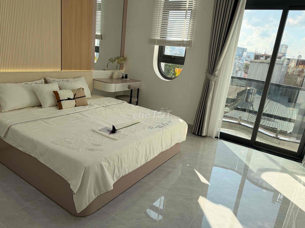 Khu Vip NVQ Quận 12, nhà mới 100%, 72.5m2, 5 tầng, hẻm xe hơi
