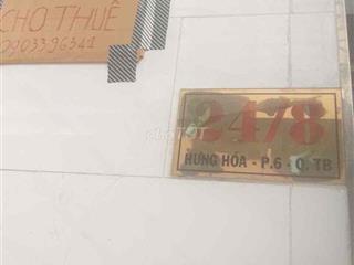 Cho thuê nhà 1 trệt 1 lầu Hưng Hóa P6 Tân Bình - Hẻm nhựa, gần ĐH