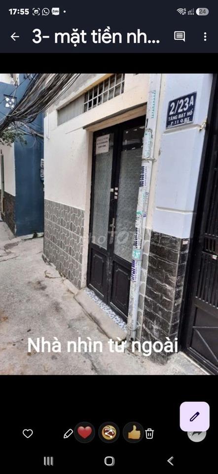 Cho thuê nhà nguyên căn 1 trệt, 1 lầu, 40m2.
2/15/30 Tăng Bạt Hổ, BT.