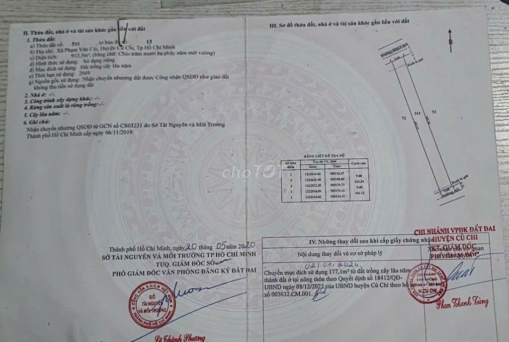 CHÍNH CHỦ BÁN ĐẤT ĐẤT CỦ CHI -  MẢNH ĐẤT SỐ 13 BÀU LÁCH